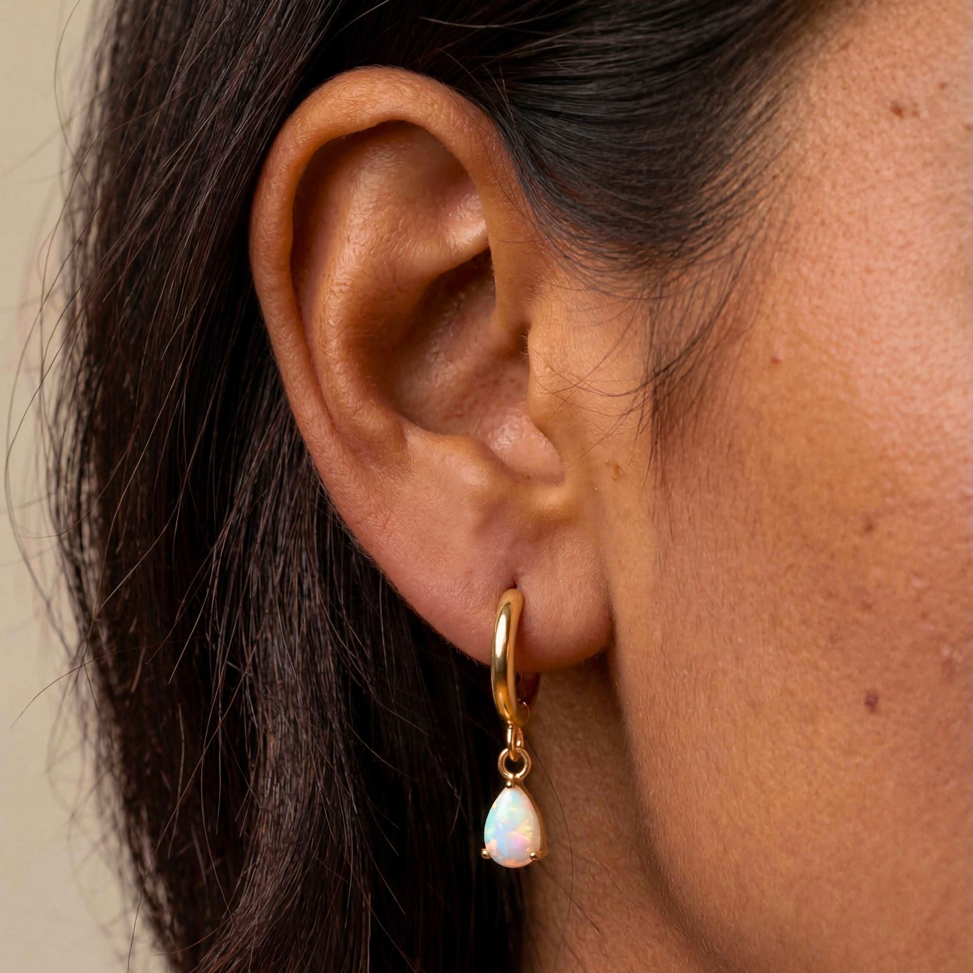 Athena Opal Hoops
