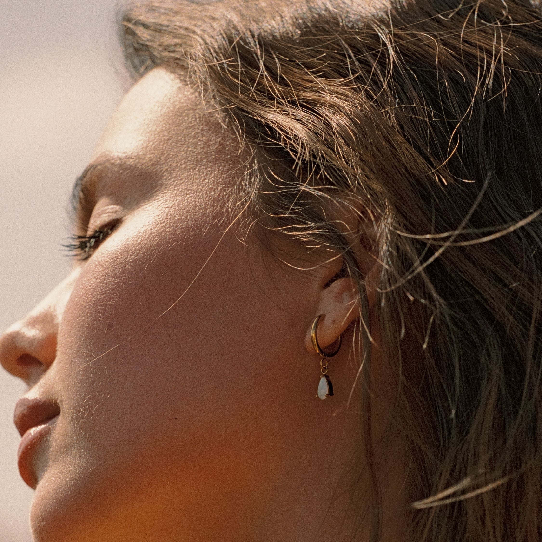 Athena Opal Hoops