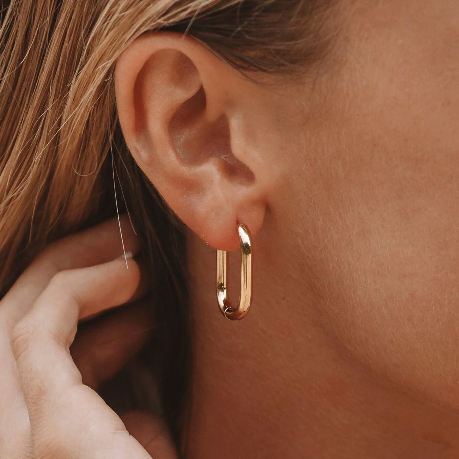 Athena Oval Hoop Earrings
