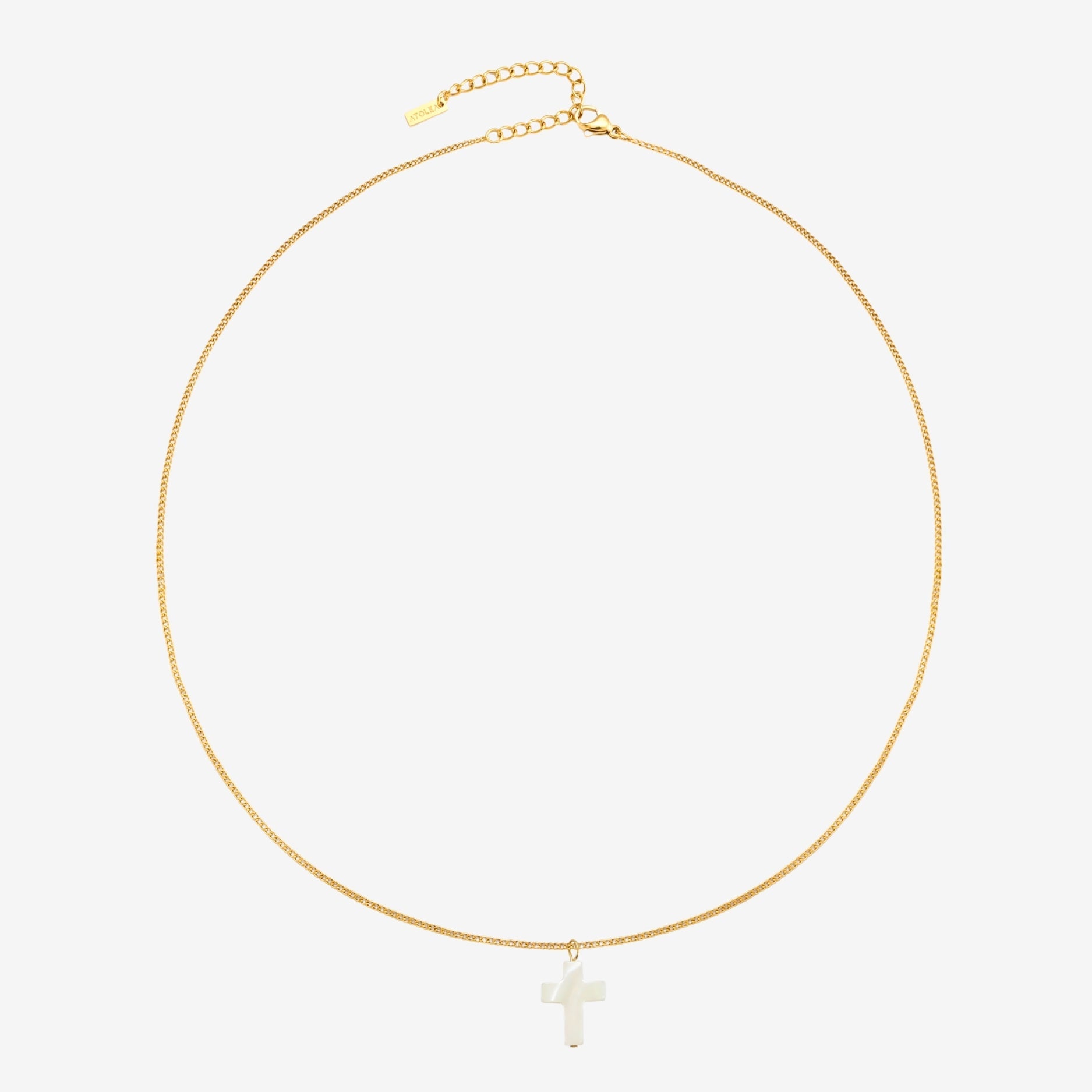 Athena Mother of Pearl Cross Necklace
