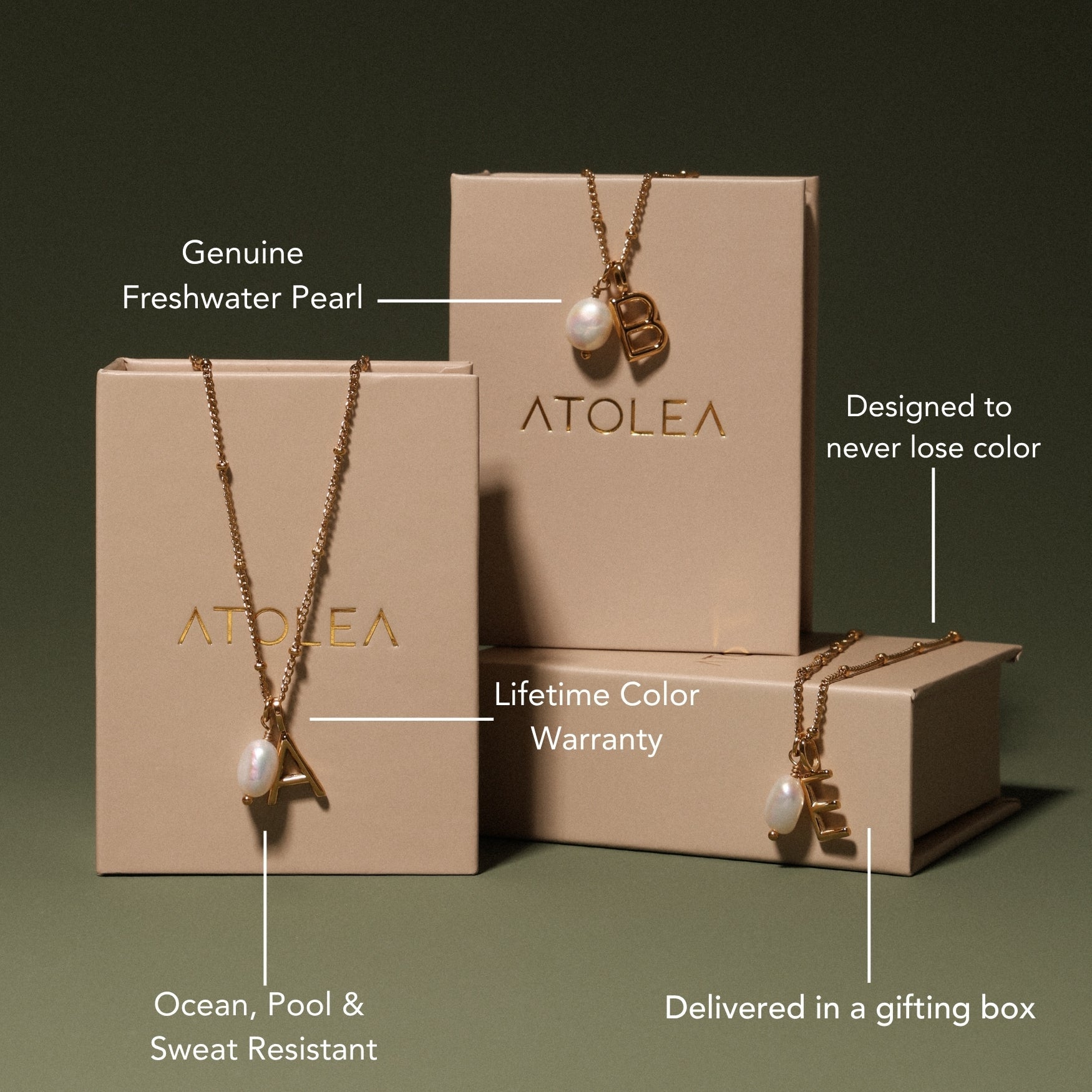 Athena Initial & Pearl Necklace