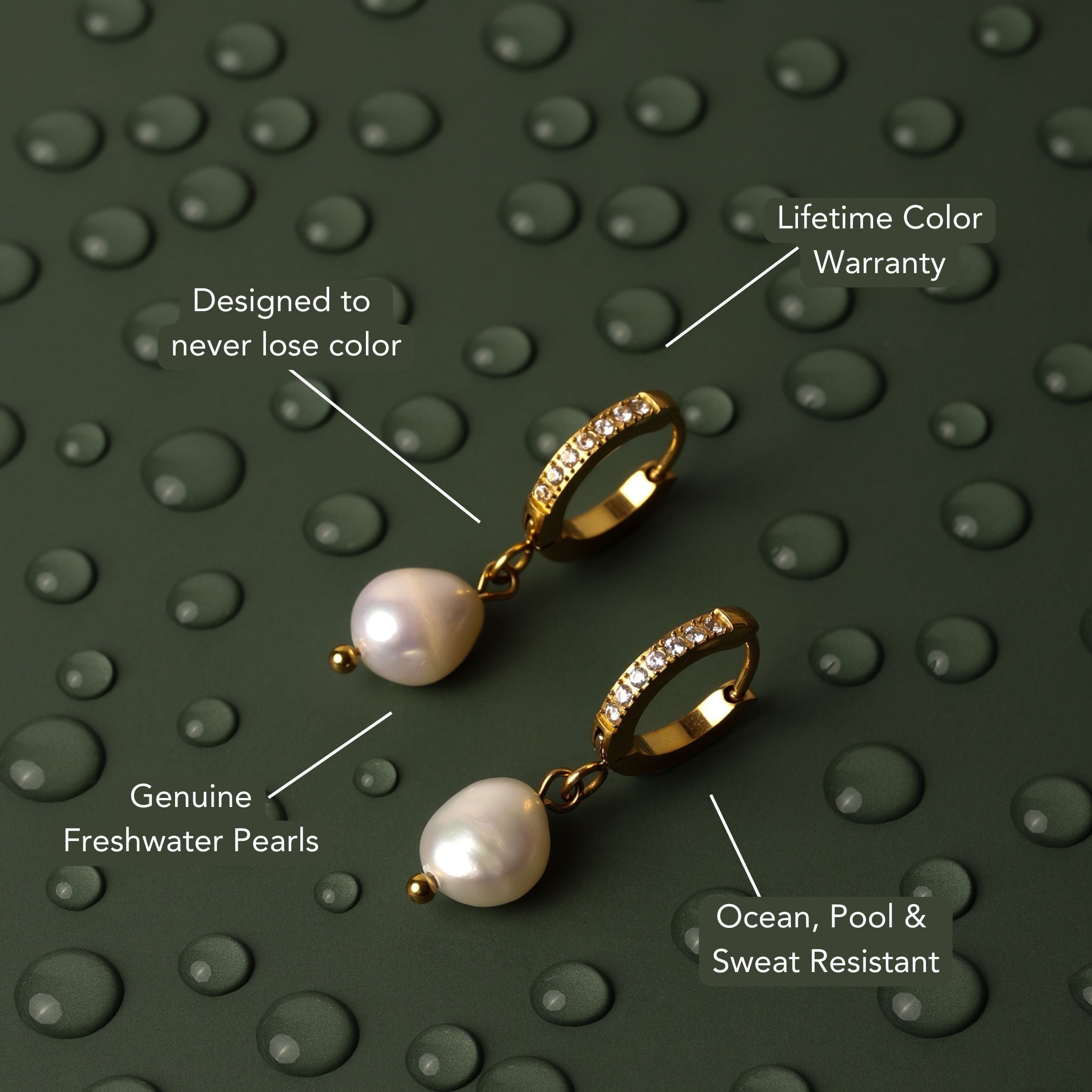 Athena Freshwater Pearl Hoop Earrings