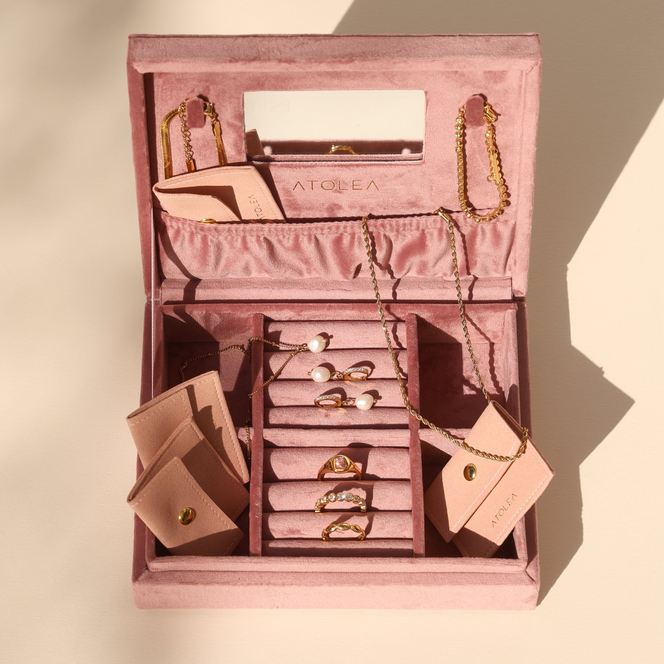 Athena Signature Velvet Jewelry Box