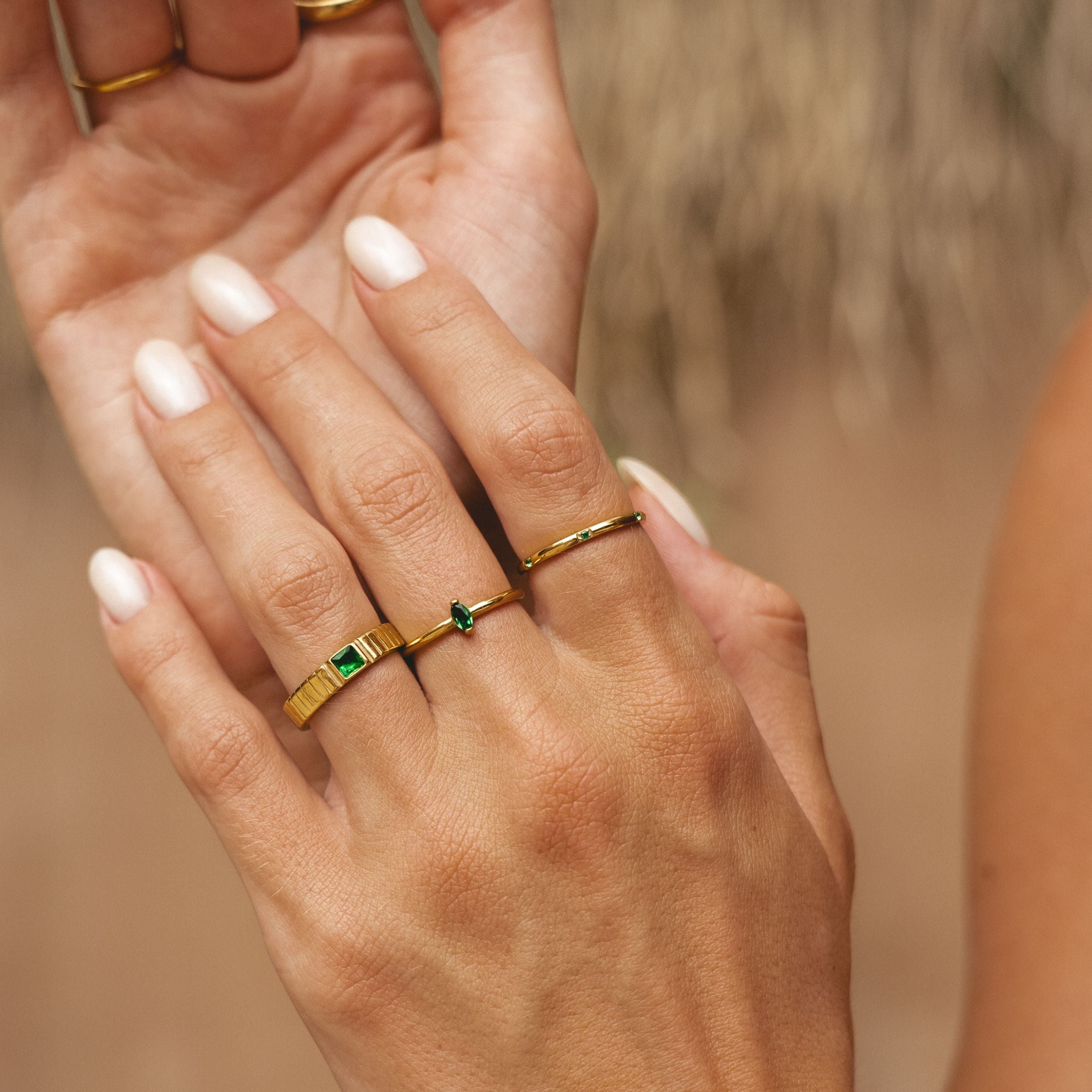 Athena Chunky Emerald Ring