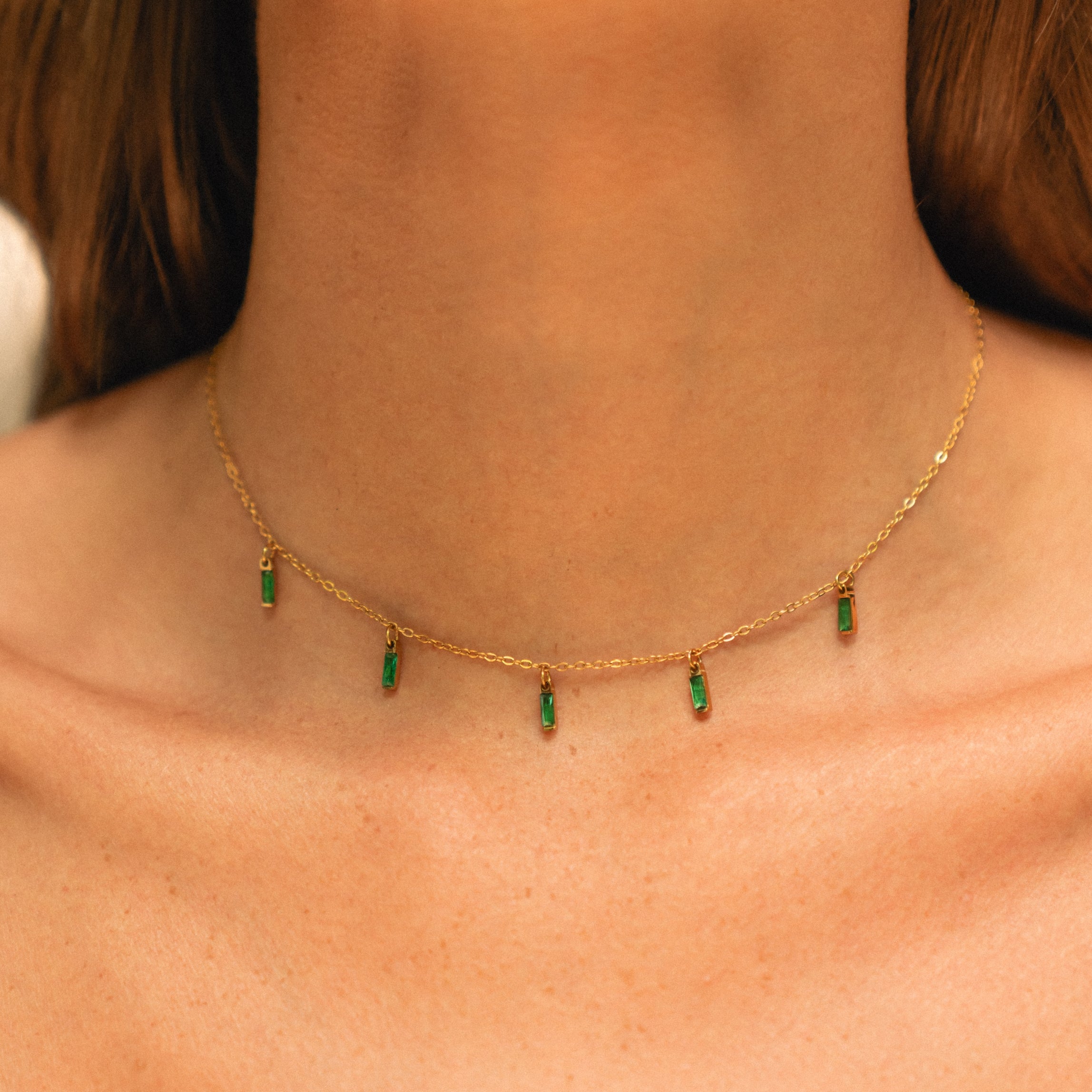 Athena Rain of Emeralds Choker