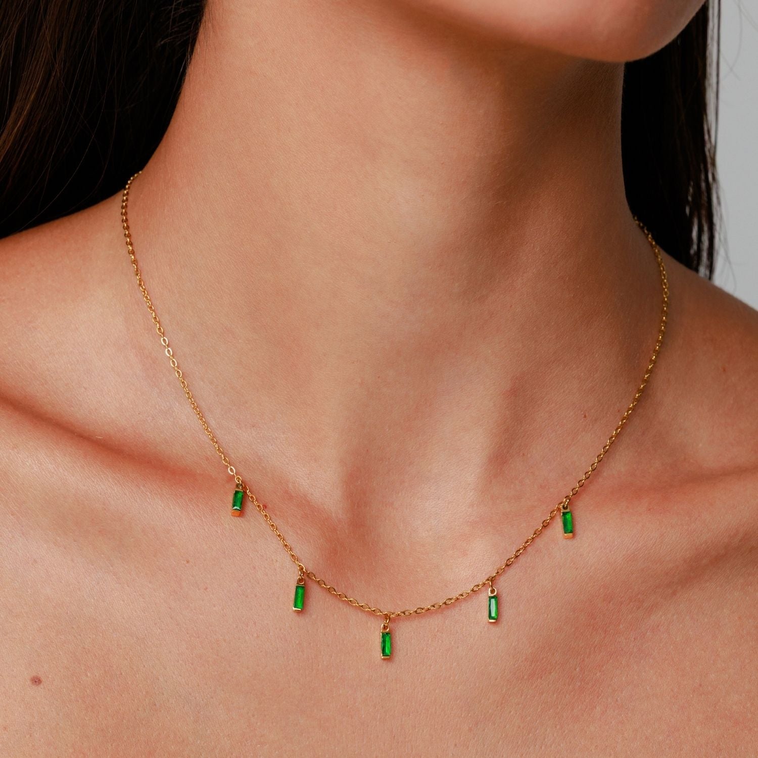 Athena Rain of Emeralds Choker