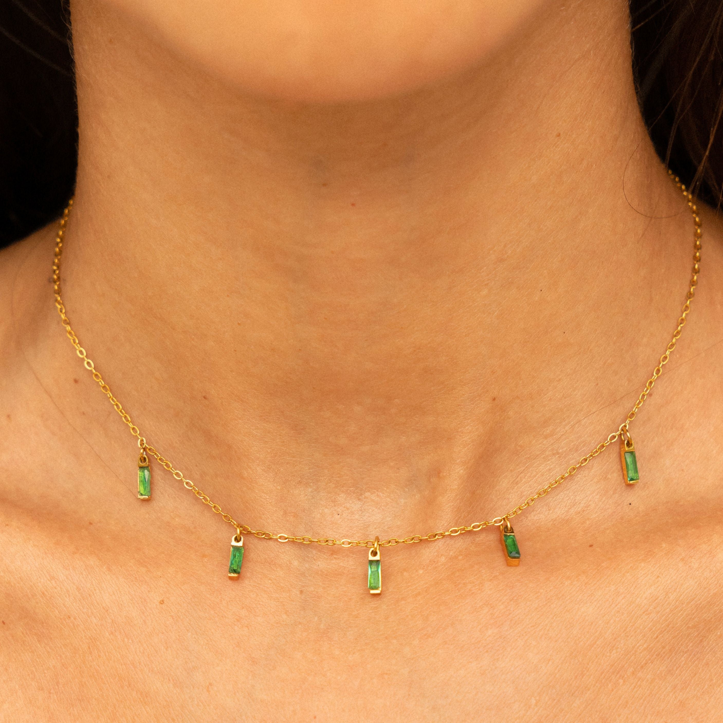 Athena Rain of Emeralds Choker