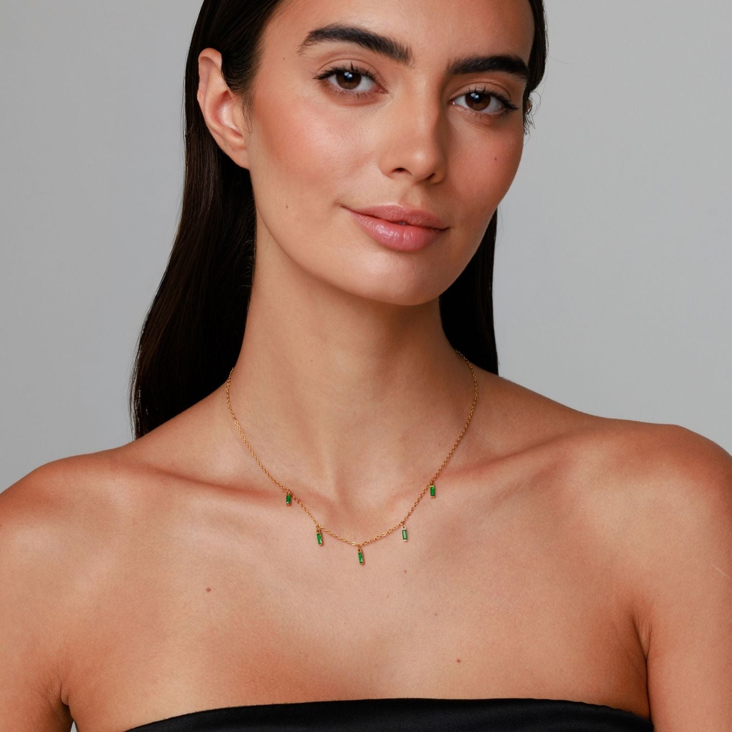 Athena Rain of Emeralds Choker