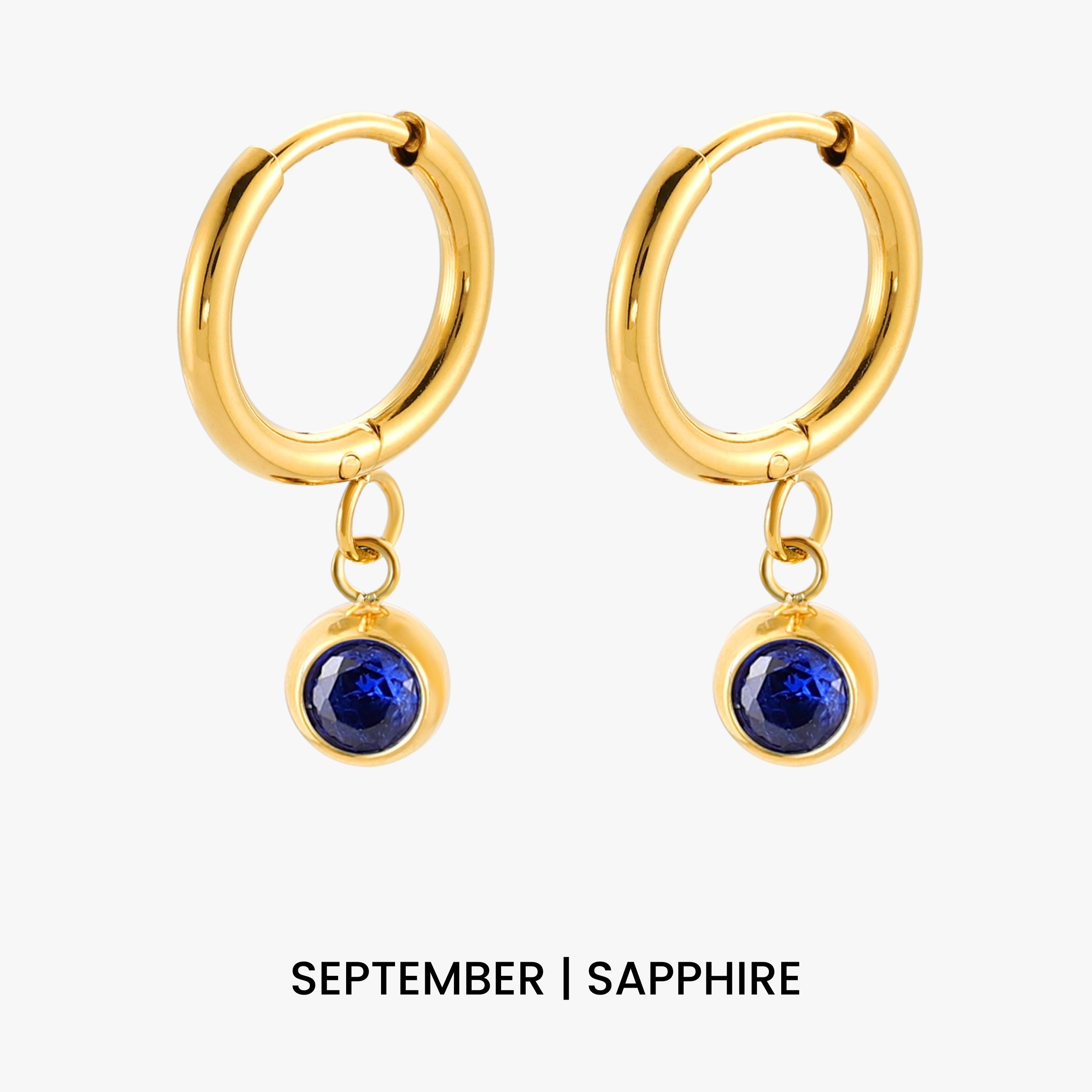 Athena Birthstone Charm Hoops