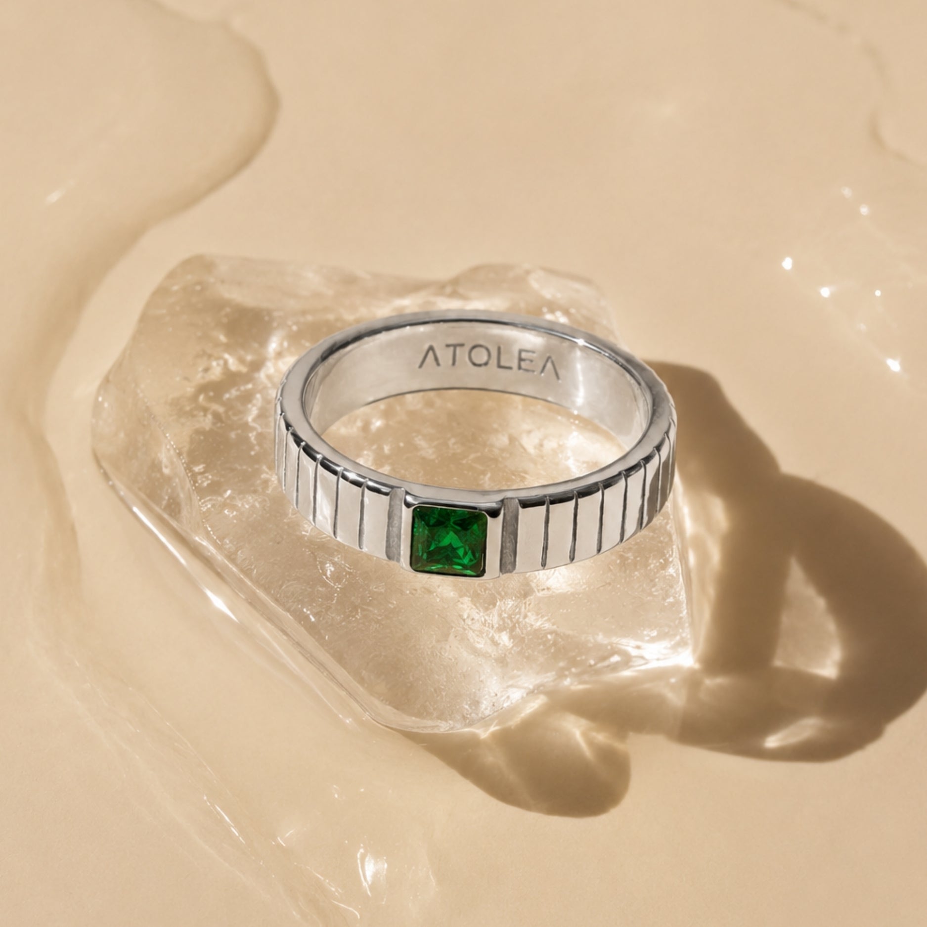 Athena Chunky Emerald Ring