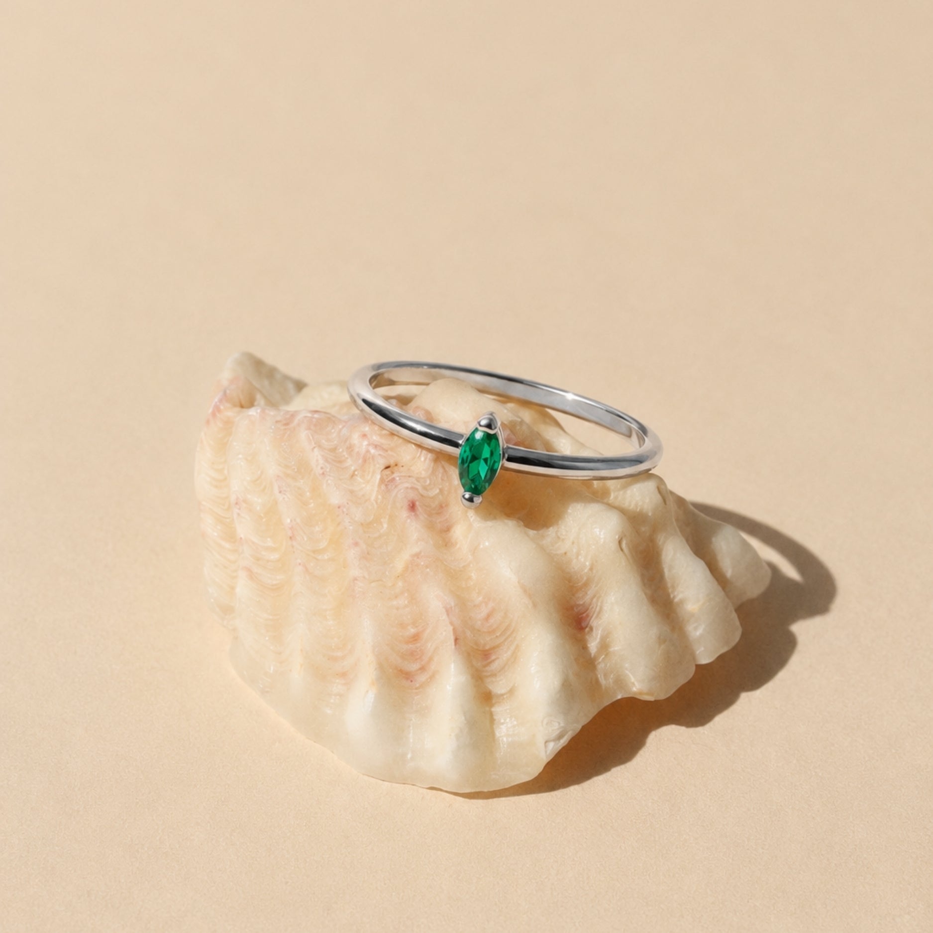 Athena Dainty Emerald Ring