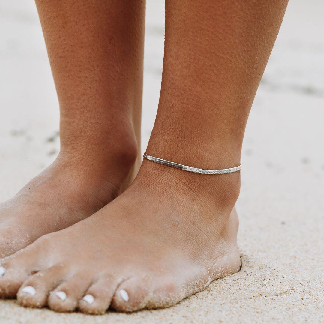 Athena "Kauai" Herringbone Anklet