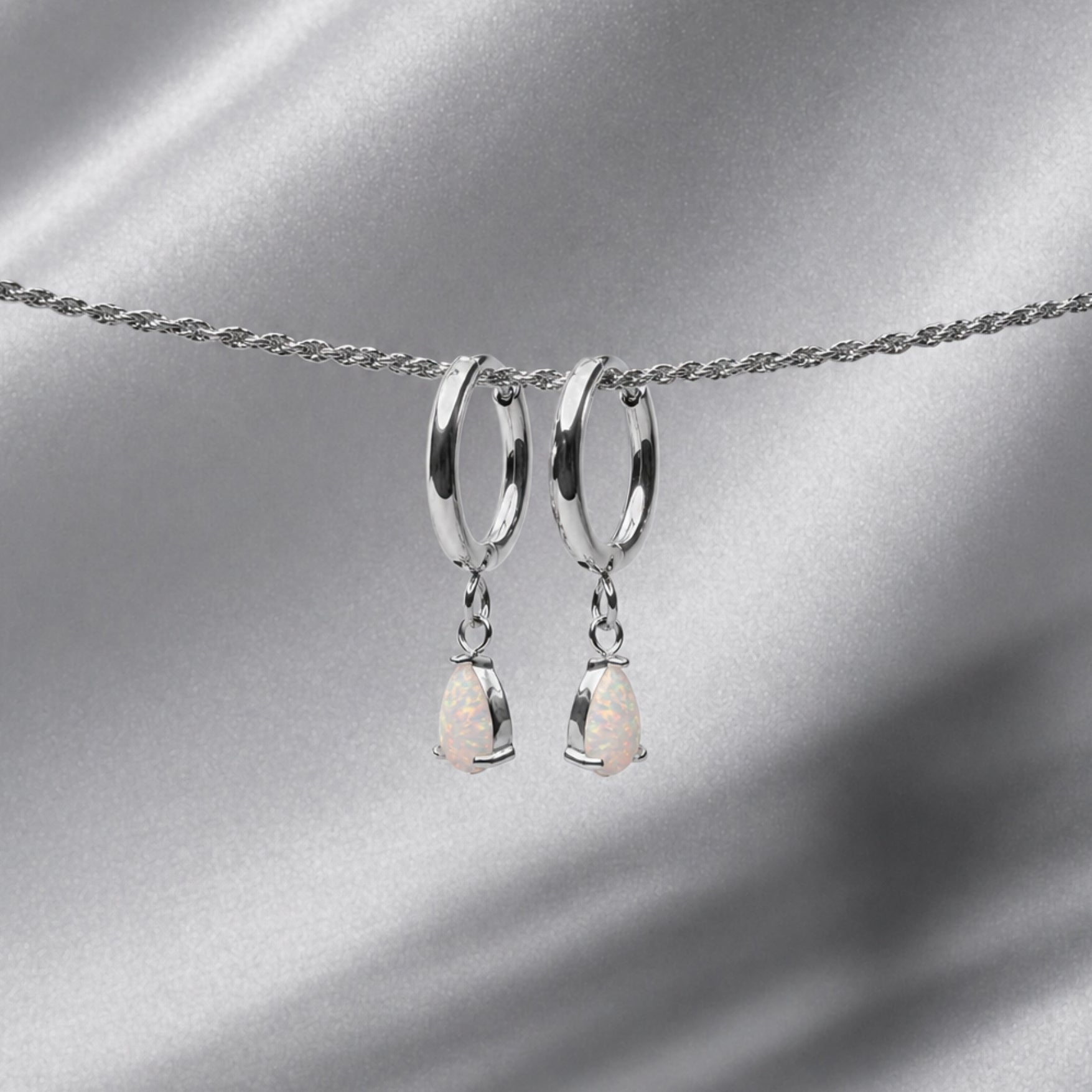 Athena Opal Hoops