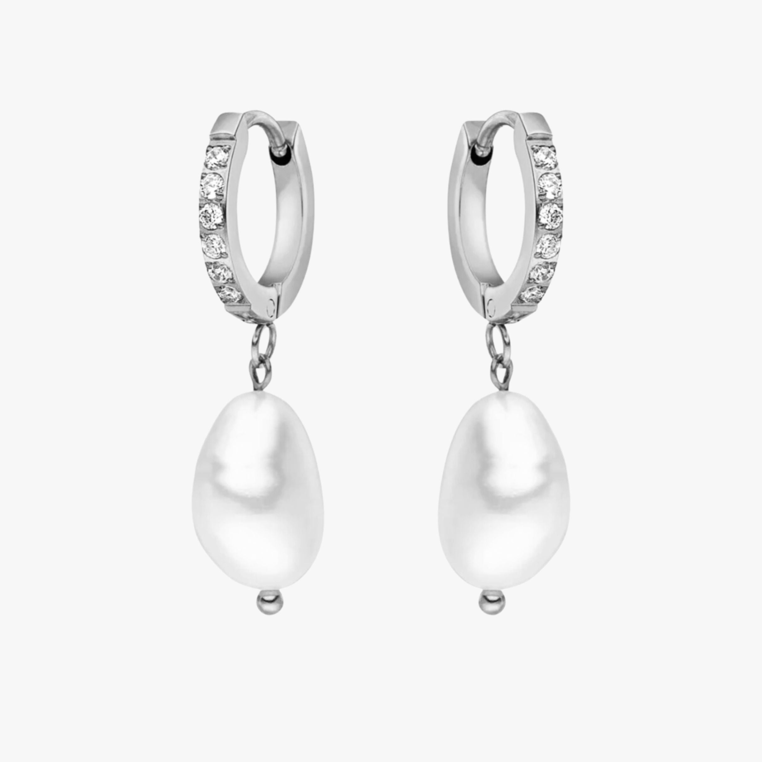 Athena Freshwater Pearl Hoop Earrings