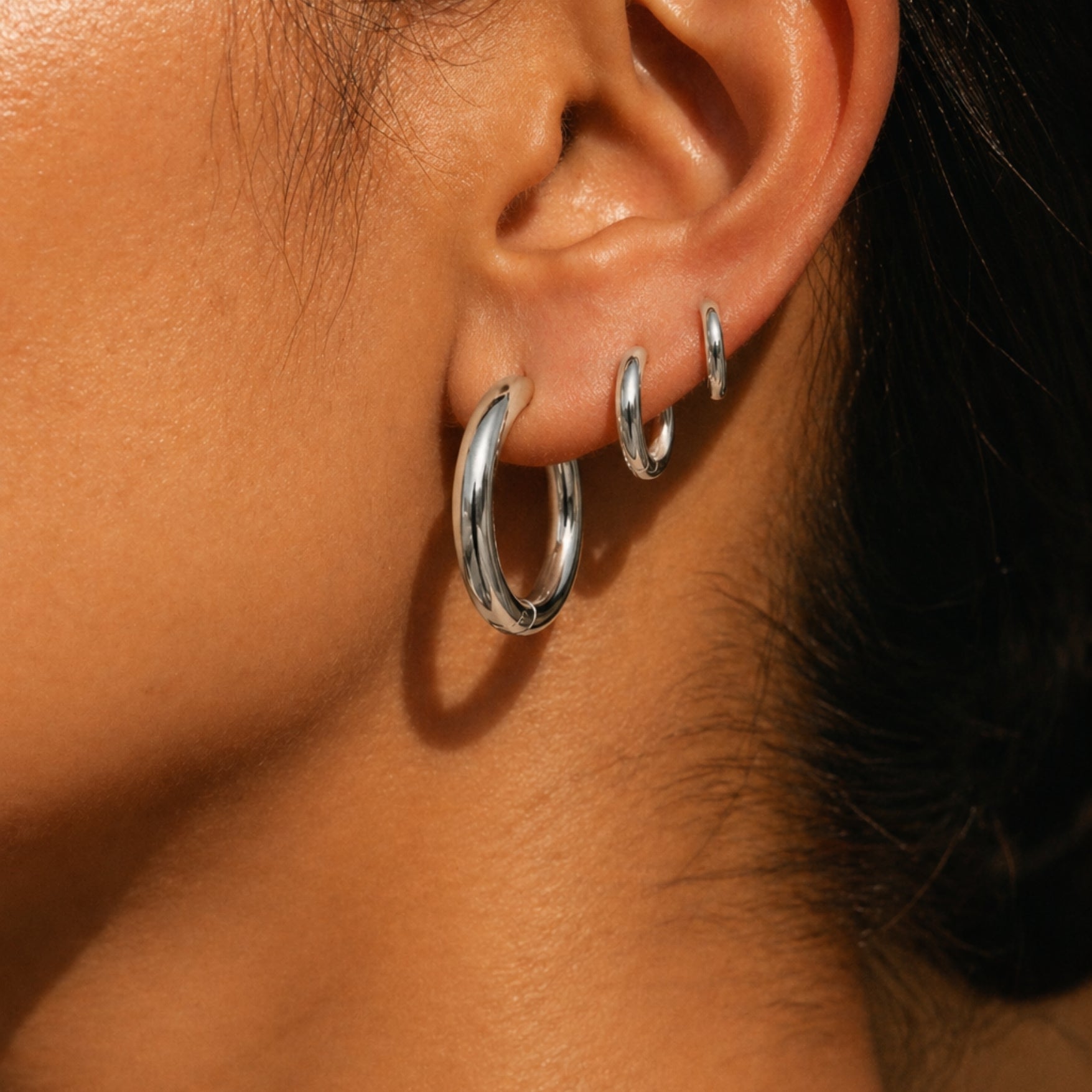 Athena Thick Hoop Earrings