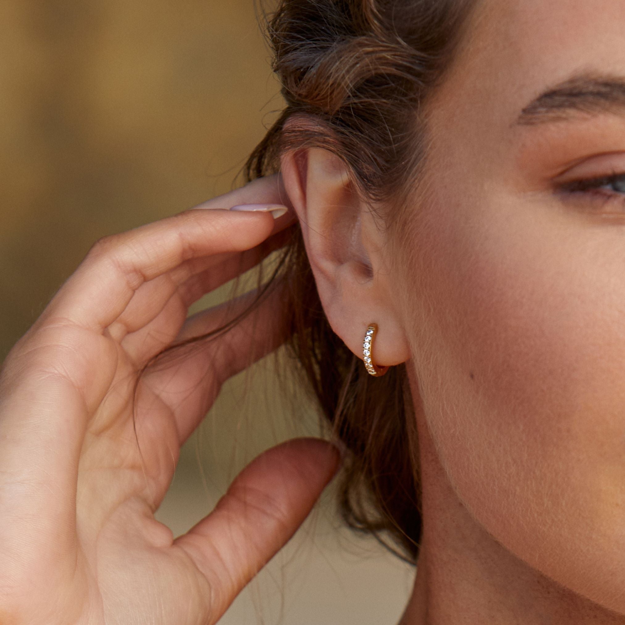 Athena Tiny Gold Hoop Earrings