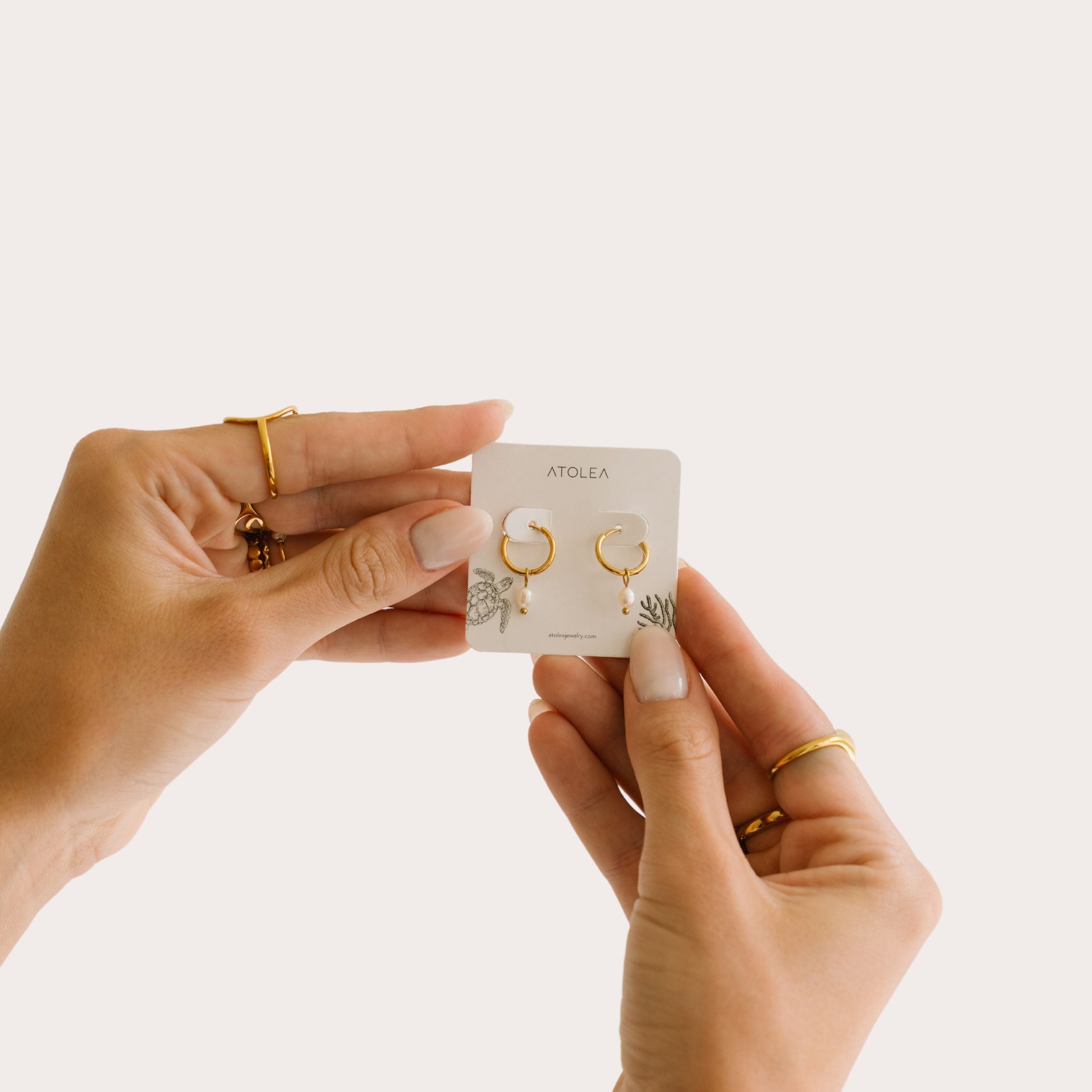 Athena Pearl Huggie Hoops