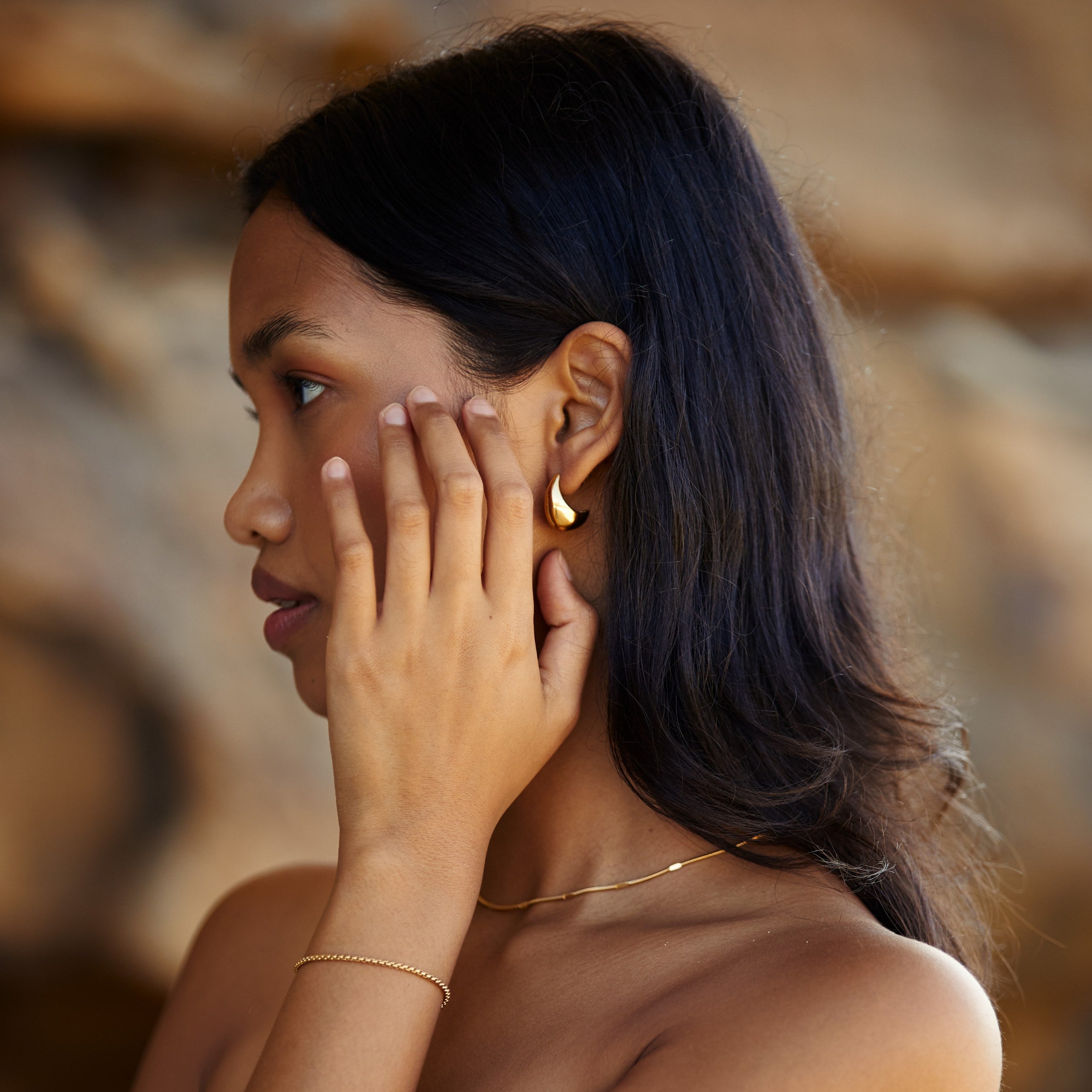 Athena Teardrop Hoop Earrings
