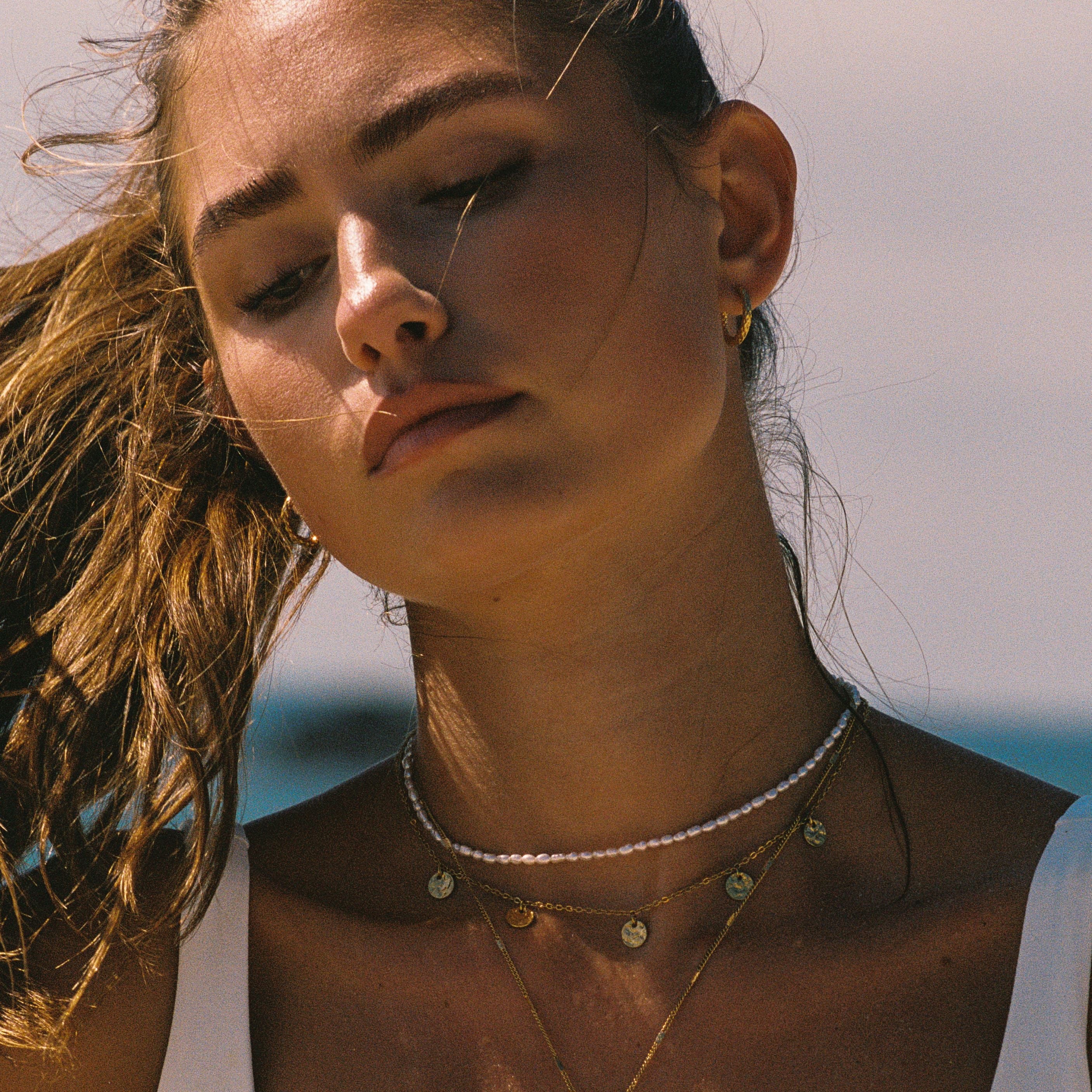 Athena Hammered Hoops Earrings