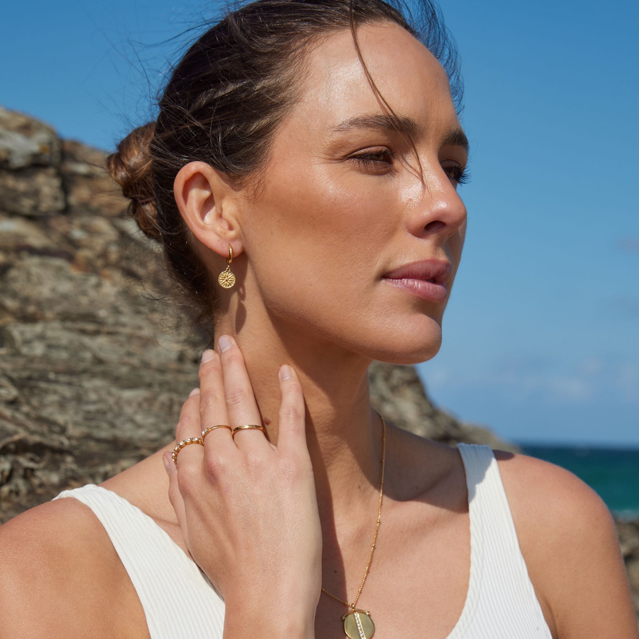 Athena Golden Sun Earrings