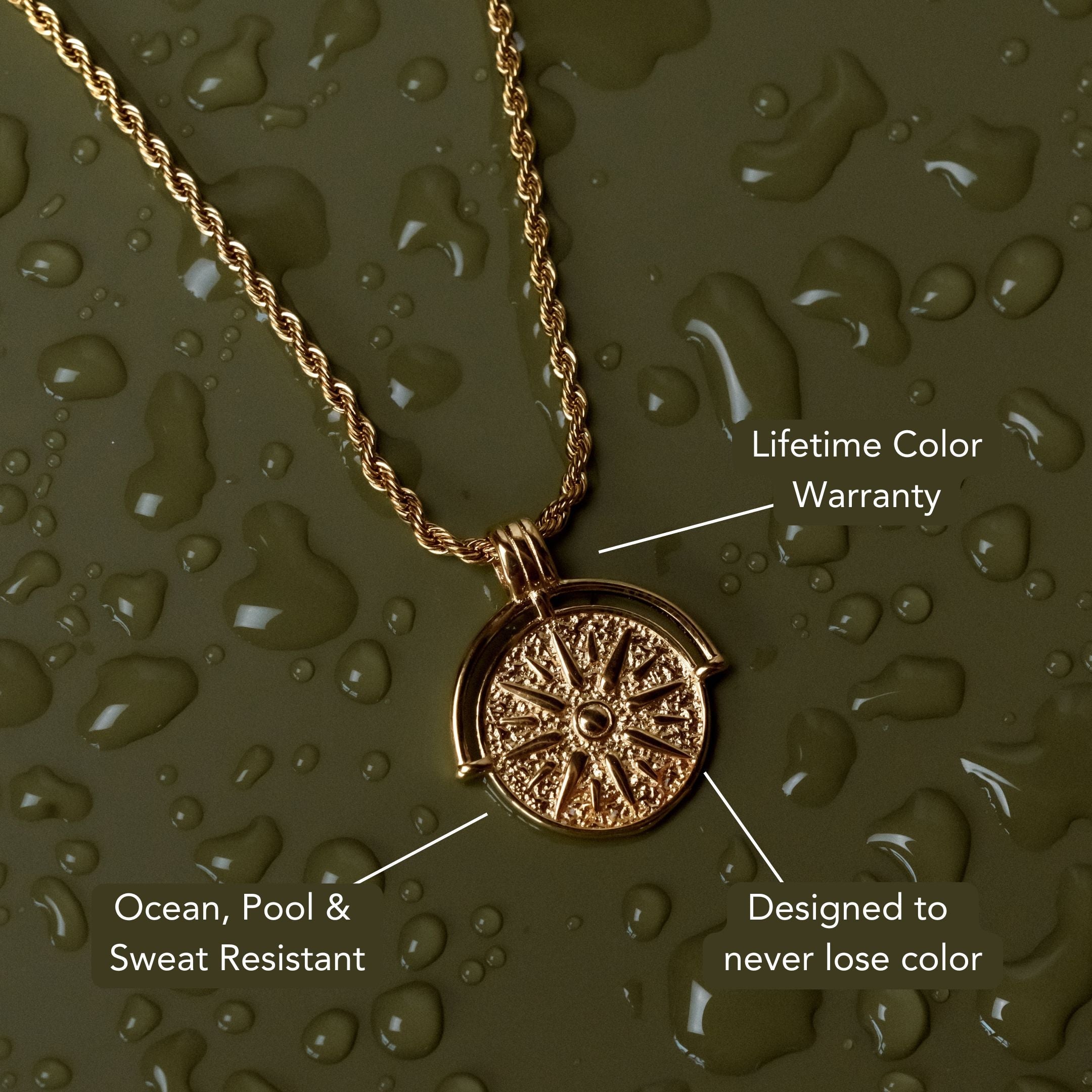 Athena Golden Sun Necklace