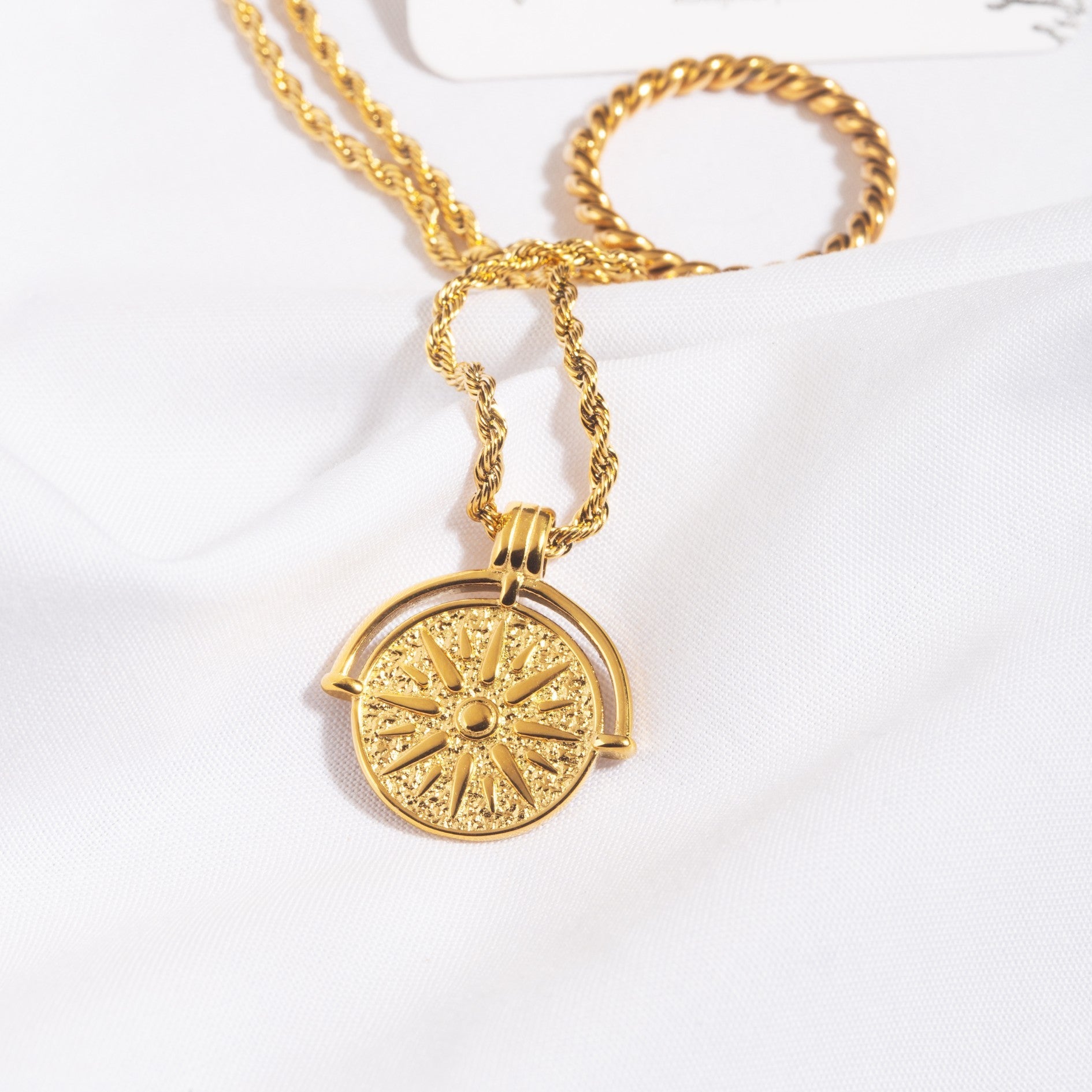 Athena Golden Sun Necklace