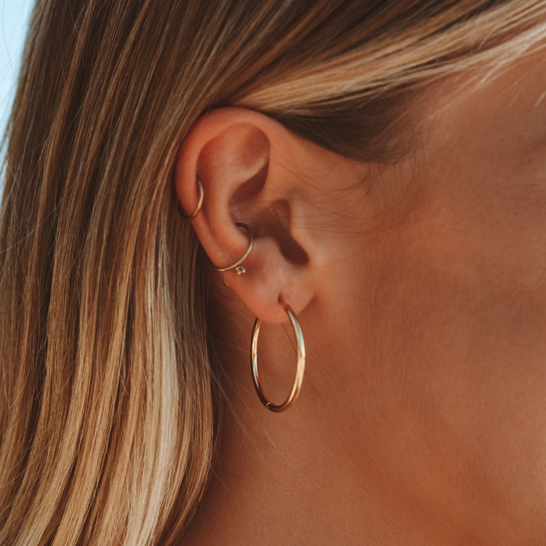 Athena Thin Hoop Earrings