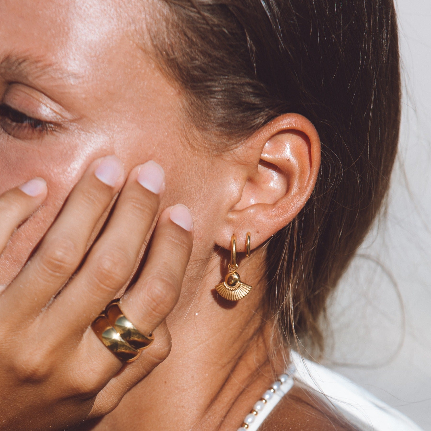 Athena Tiny Huggie Hoops