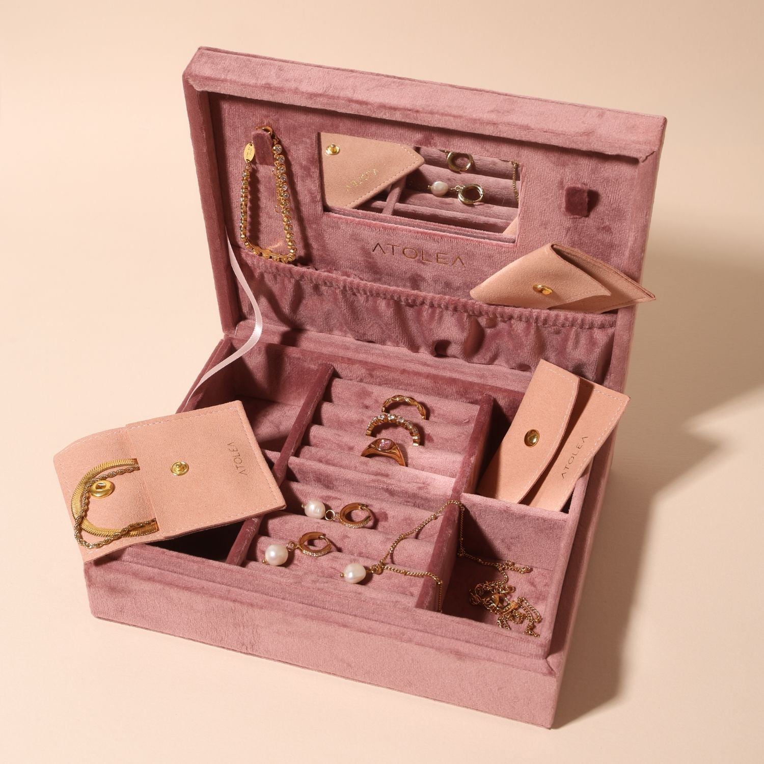 Athena Signature Velvet Jewelry Box